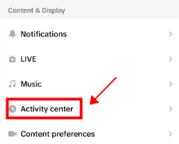 How to access tiktok activity center