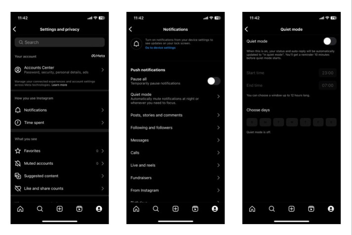 
 how to enable quiet mode on instagram
    