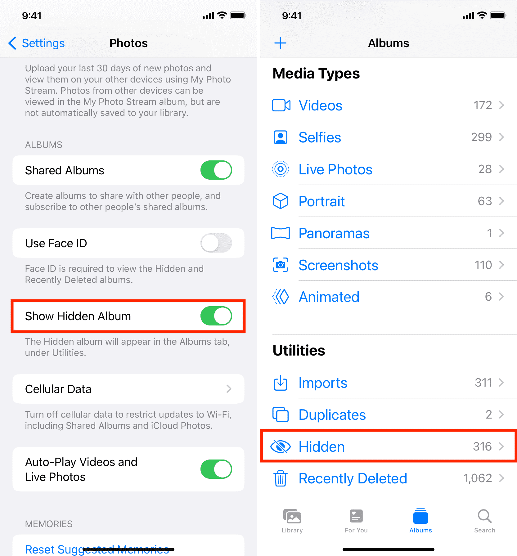 
How to unhide photos on ios