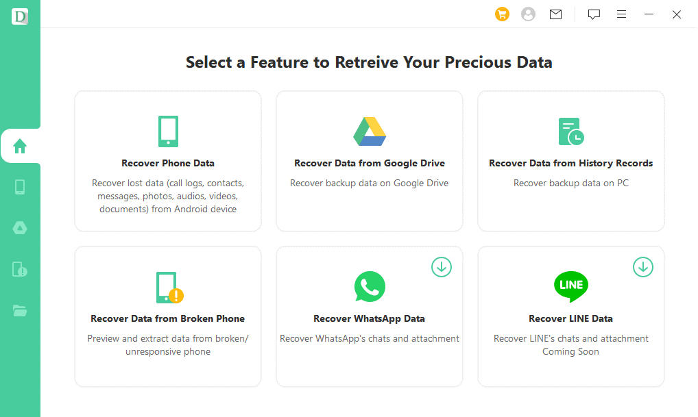 Select a feature to retreive your data