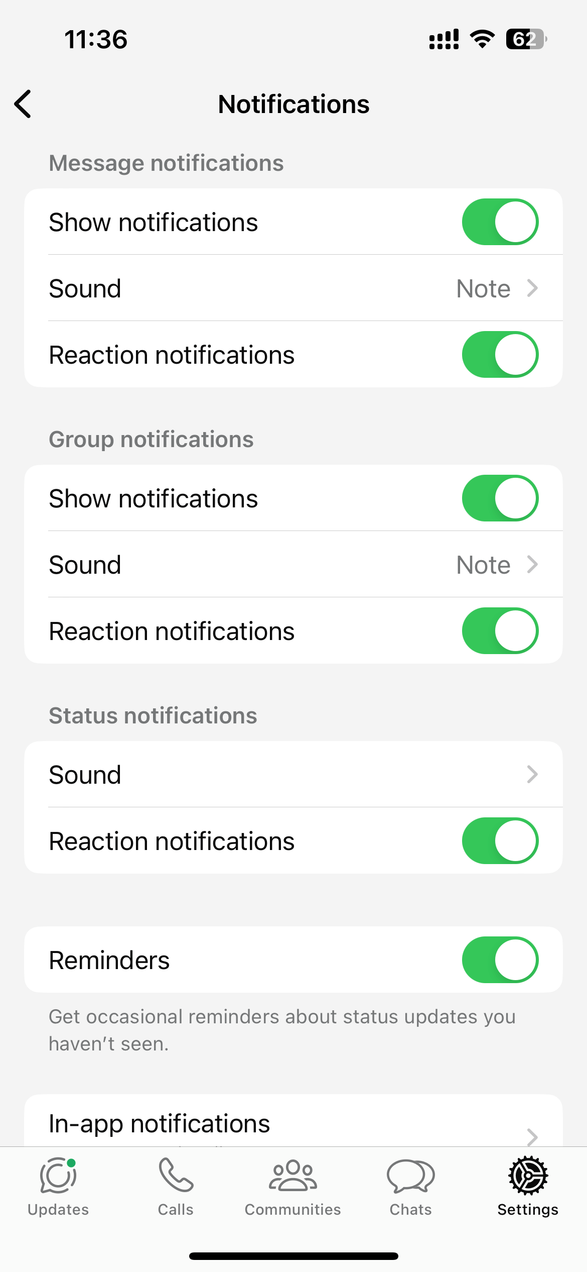 enable notificaiton settings on iPhone