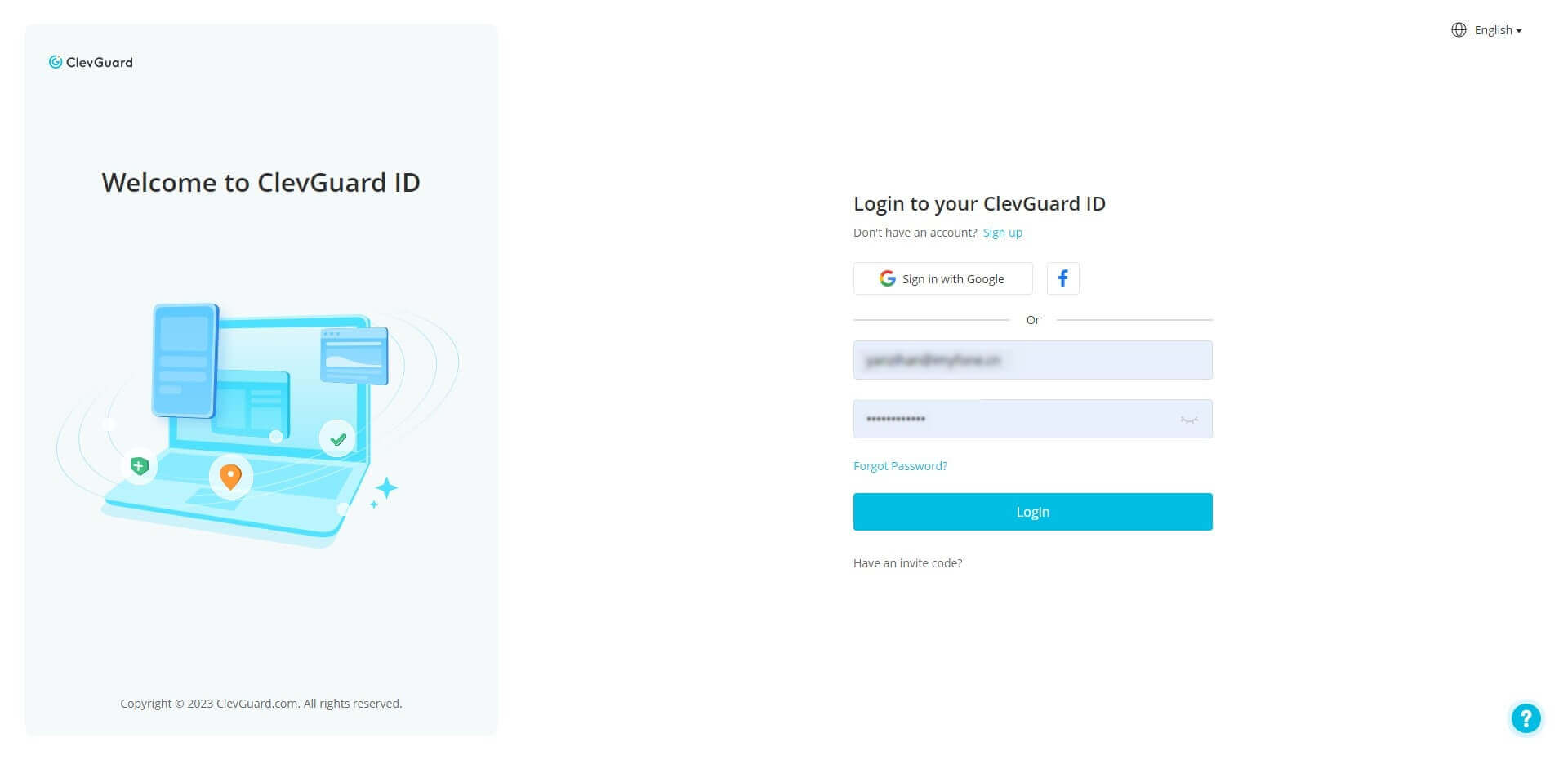 login clevguard account