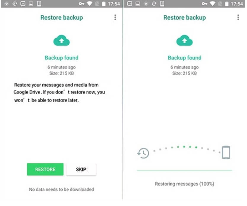 restore whatsapp chats